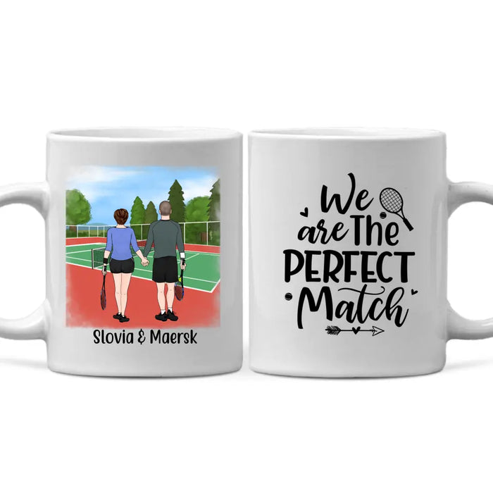 We Are The Perfect Match - Personalized Mug For Couples, Friends, Tennis