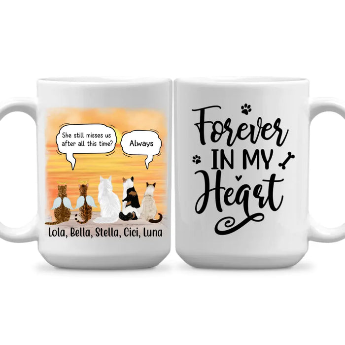 Memorial Cats In Conversation - Personalized Mug Cat Lovers, Memorial