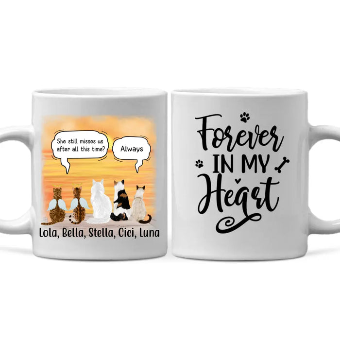 Memorial Cats In Conversation - Personalized Mug Cat Lovers, Memorial