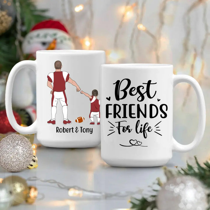 Best Friend for Life - Personalized Gifts Custom Rugby Mug for Dad