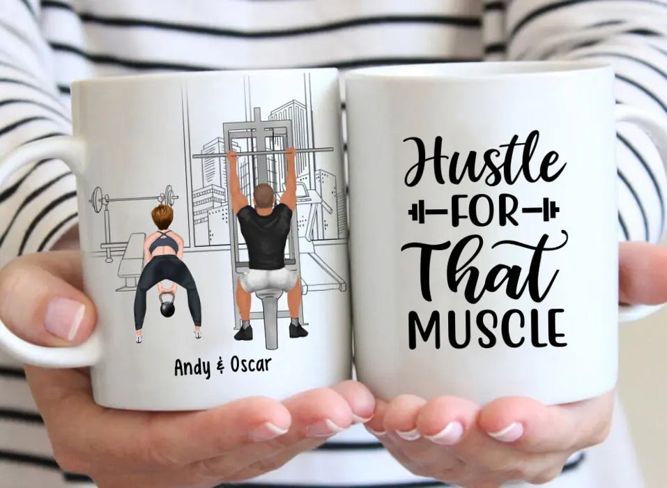 Training Partners for Life - Personalized Gifts Custom Gym Mug for Couples, Gym Lovers