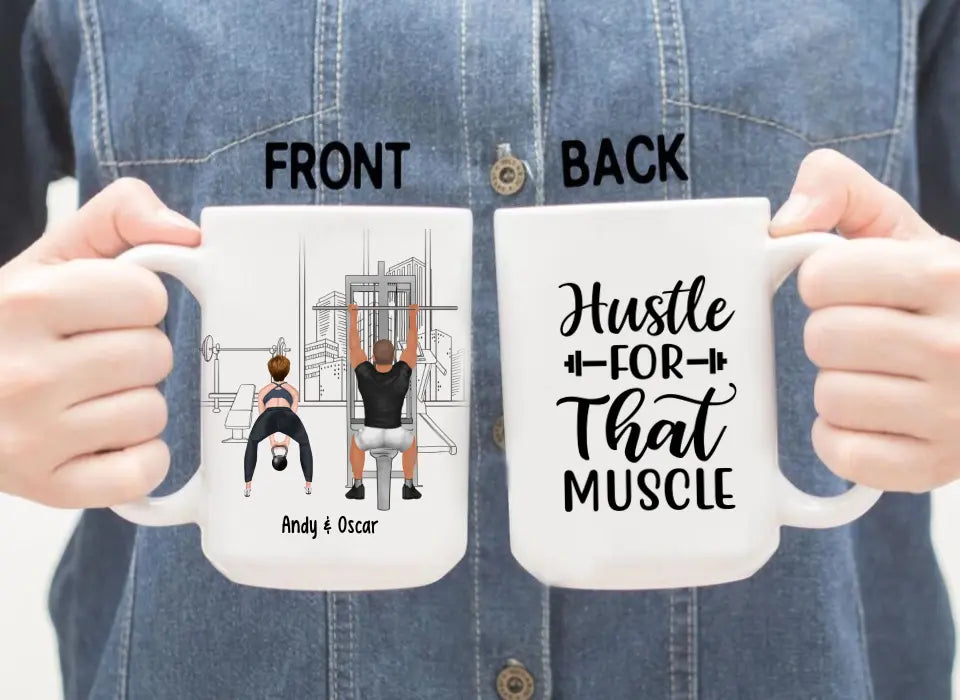 Training Partners for Life - Personalized Gifts Custom Gym Mug for Couples, Gym Lovers