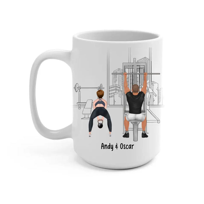 Training Partners for Life - Personalized Gifts Custom Gym Mug for Couples, Gym Lovers