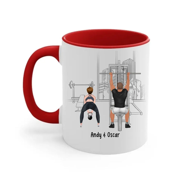 Training Partners for Life - Personalized Gifts Custom Gym Mug for Couples, Gym Lovers