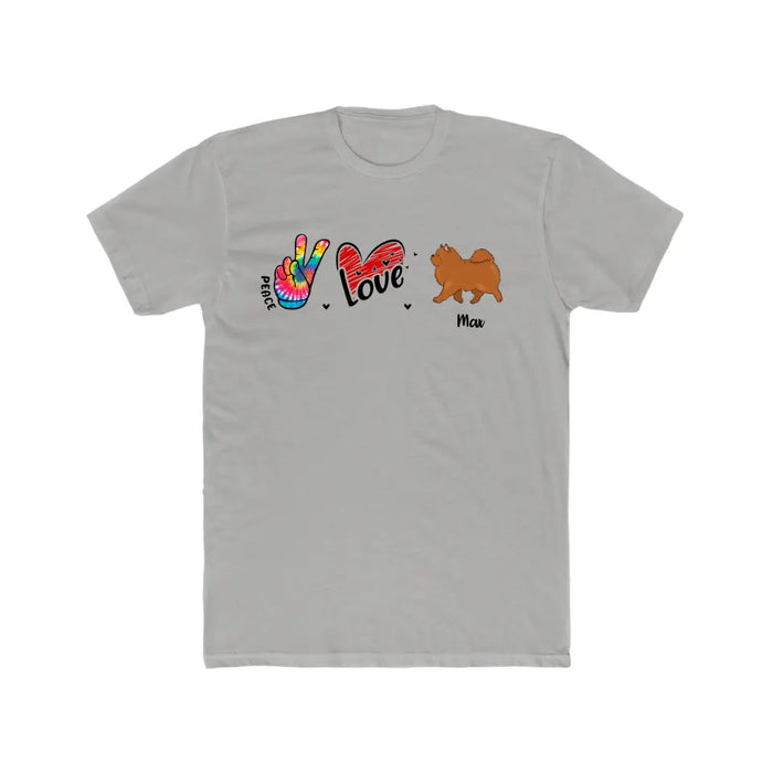 Personalized Peace Love Dog Shirt, Custom Dog Shirt For Dog Lovers