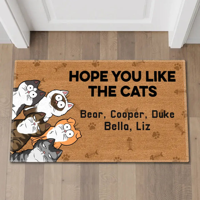 Hope You Like The Cats - Personalized Doormat for Cat Lovers, Fur Family