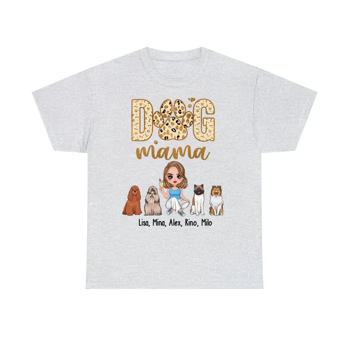 Personalized Dog Mama  Shirt, Custom Girl With Dog Sitting Shirt for Dog Mom, Dog Lovers