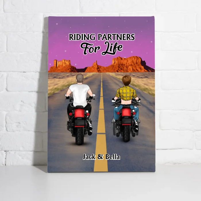 Life Is a Journey Enjoy the Ride - Personalized Gifts Custom Motorcycle Canvas for Biker Couples, Motorcycle Riders