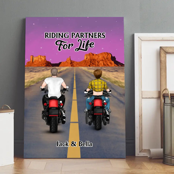 Life Is a Journey Enjoy the Ride - Personalized Gifts Custom Motorcycle Canvas for Biker Couples, Motorcycle Riders