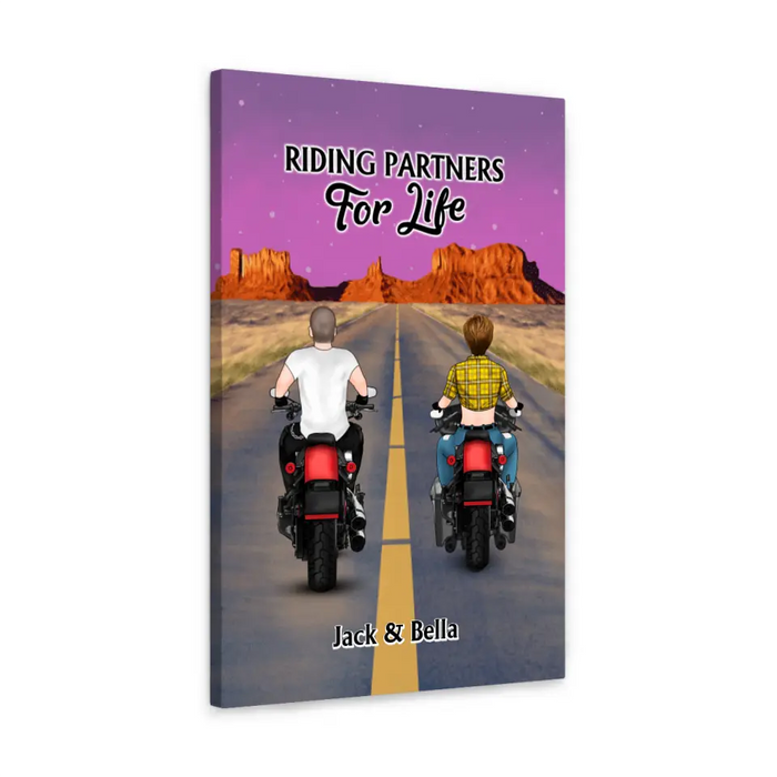 Life Is a Journey Enjoy the Ride - Personalized Gifts Custom Motorcycle Canvas for Biker Couples, Motorcycle Riders