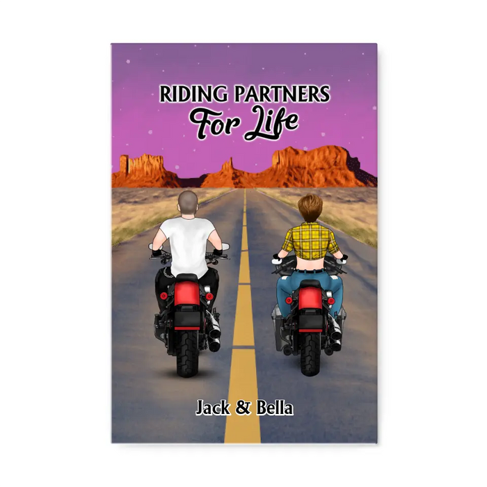 Life Is a Journey Enjoy the Ride - Personalized Gifts Custom Motorcycle Canvas for Biker Couples, Motorcycle Riders