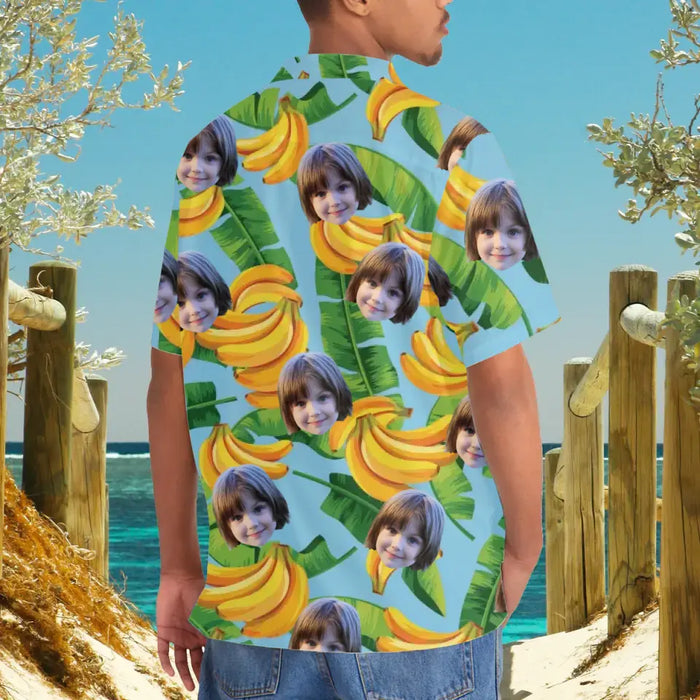 Personalized Hawaiian Shirt with Face, Custom Face Hawaiian Shirt for Man Woman, Custom Banana Unisex Hawaiian Shirt