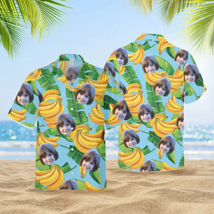 Personalized Hawaiian Shirt with Face, Custom Face Hawaiian Shirt for Man Woman, Custom Banana Unisex Hawaiian Shirt