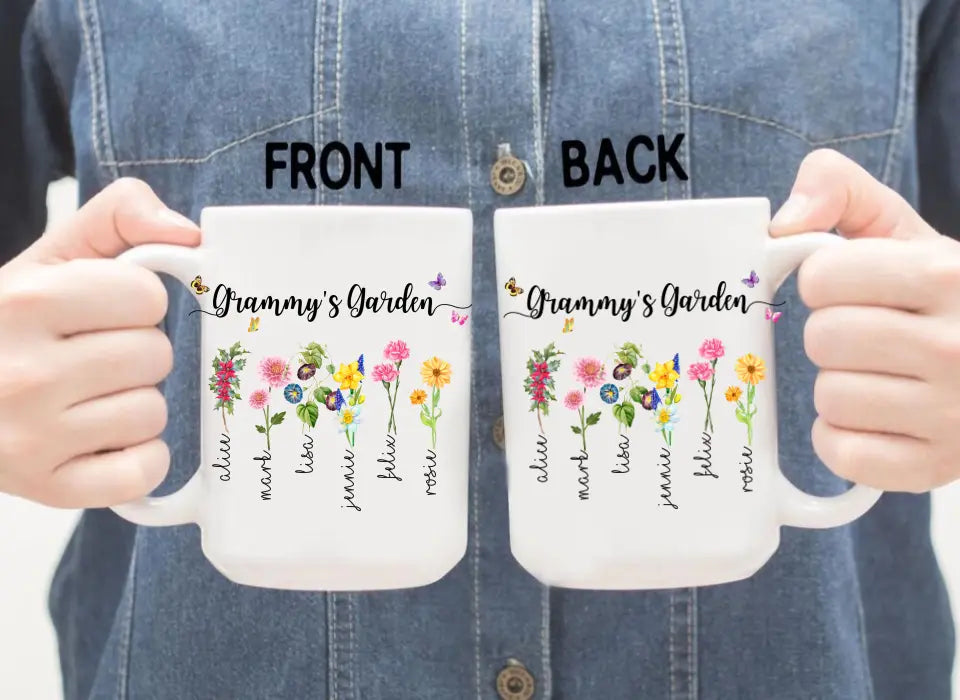 Grandma's Garden Mug - Personalized Gift For Mom Grandma, Mother's Day Gift, Birth Month Flower Mug