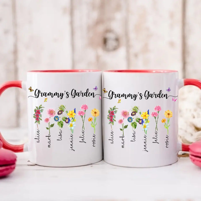 Grandma's Garden Mug - Personalized Gift For Mom Grandma, Mother's Day Gift, Birth Month Flower Mug