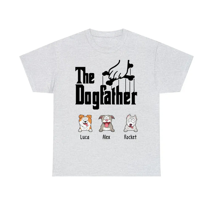 The Dog Father - Personalized Dog Dad Shirts for Men, Custom Funny Dogfather T-Shirt