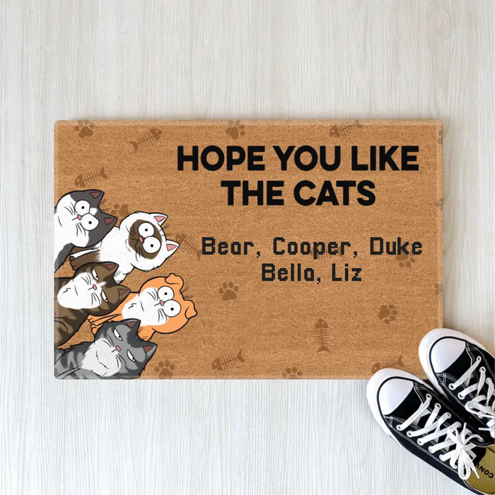 Hope You Like The Cats - Personalized Doormat for Cat Lovers, Fur Family