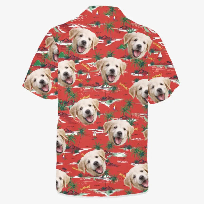 Personalized Hawaiian Shirt With Face, Custom Face Hawaiian Shirt For Man Woman, Custom Tropical Coconut Palm Trees Unisex Hawaiian Shirt