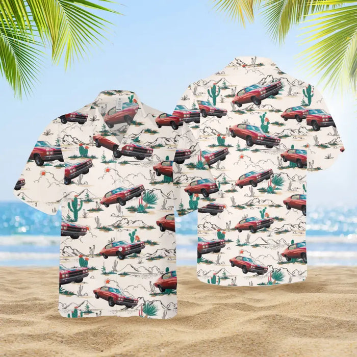 Upload Car Photo Hawaiian Shirt, Personalized Photo Upload Car Unisex Hawaiian Shirt, Custom Hawaiian Shirt, Cactus Desert Hawaiian Shirt