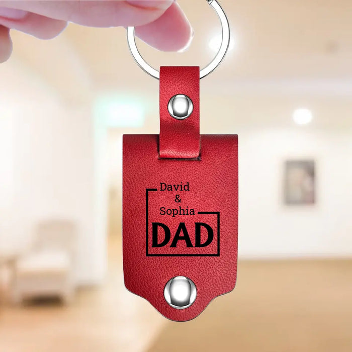 Thank You For Being The Dad You Didn't Have To Be - Personalized Photo Gifts Custom Leather Keychain, Gifts For Dad, Father's Day Gift