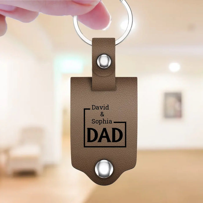 Thank You For Being The Dad You Didn't Have To Be - Personalized Photo Gifts Custom Leather Keychain, Gifts For Dad, Father's Day Gift