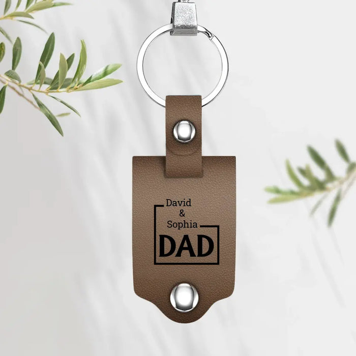 Thank You For Being The Dad You Didn't Have To Be - Personalized Photo Gifts Custom Leather Keychain, Gifts For Dad, Father's Day Gift