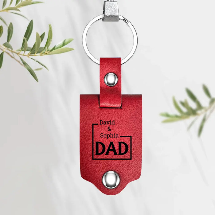 Thank You For Being The Dad You Didn't Have To Be - Personalized Photo Gifts Custom Leather Keychain, Gifts For Dad, Father's Day Gift