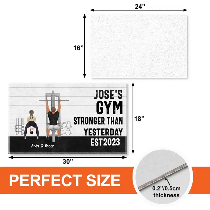 No Excuses Just Results - Personalized Couple Workout Doormat, Gifts For Gym Lovers