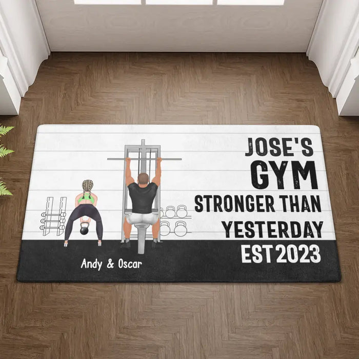 No Excuses Just Results - Personalized Couple Workout Doormat, Gifts For Gym Lovers