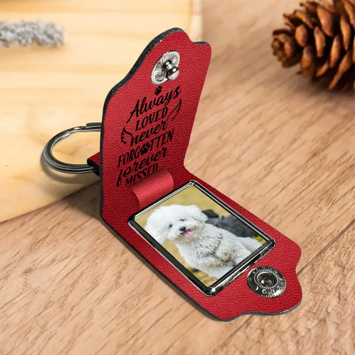 Don't Cry For Me, Mom! I Can Even Fly With My New Wings - Personalized Photo Upload Gifts Custom Leather Keychain For Dog Cat Lovers, Pet Loss Memorial Gifts