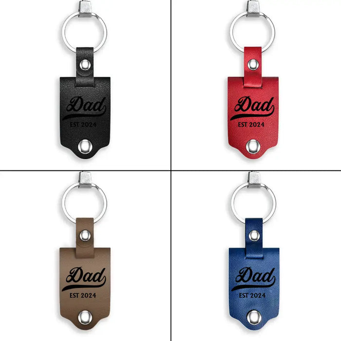 The Day You Became My Daddy - Personalized Photo Gifts Custom Leather Keychain, Gifts For Dad, Father's Day Gift