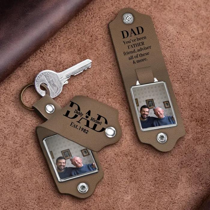 Dad You've Been Father Friend, Adviser All Of These & More -  Personalized Photo Gifts Custom Leather Keychain, Gifts For Dad,  Father's Day Gift