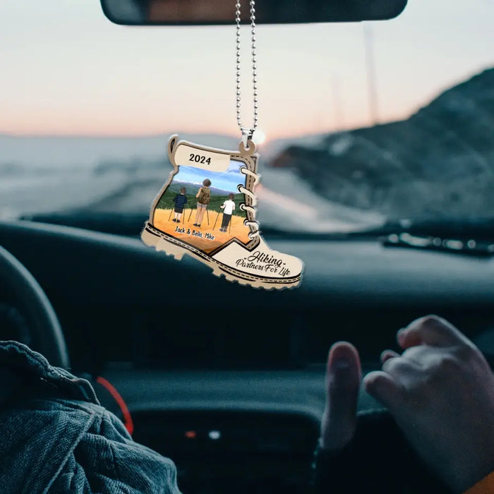 Mountains Are Calling - Personalized Photo Gifts Custom Car Ornament For Hiking Lovers