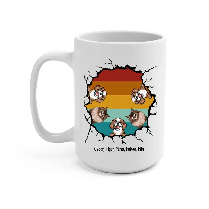 Thank You For Being Our Dad - Personalized Funny Pet Lovers Mug, Gifts for Dog Dad Cat Dad on Fathers Day