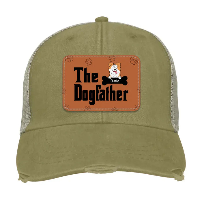 Personalized The Dog Father Hat, Custom Dog Dad Hat, Gift for Dad Hat, Dog Dad Leather Patch Hat, Dog Dad Distressed Hat