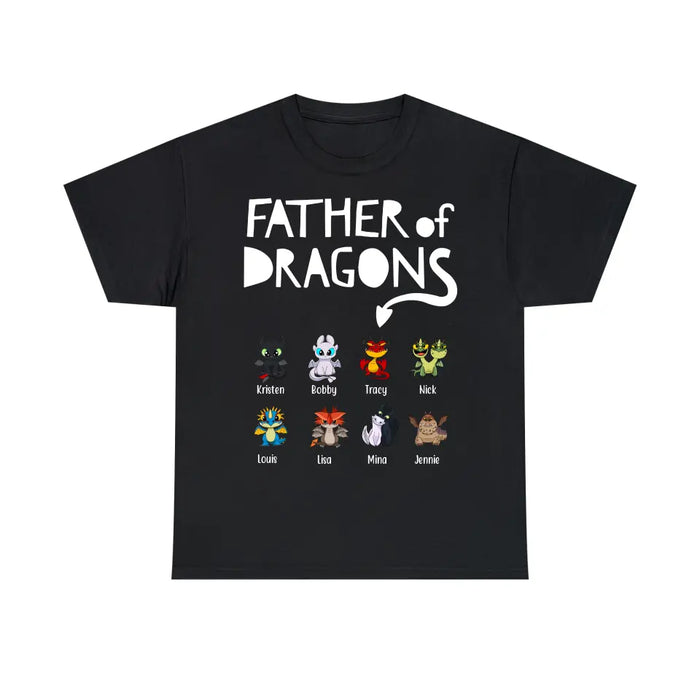 Father Of Dragons - Personalized Baby Dragons Children's Names Shirt For Father, Father's Day Gifts for Dragon Lovers