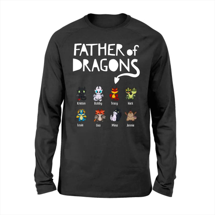 Father Of Dragons - Personalized Baby Dragons Children's Names Shirt For Father, Father's Day Gifts for Dragon Lovers