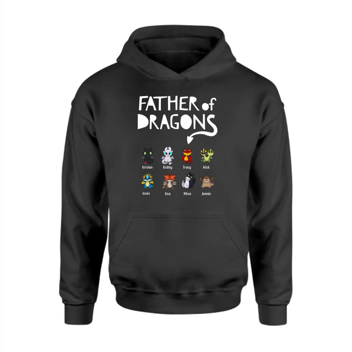 Father Of Dragons - Personalized Baby Dragons Children's Names Shirt For Father, Father's Day Gifts for Dragon Lovers