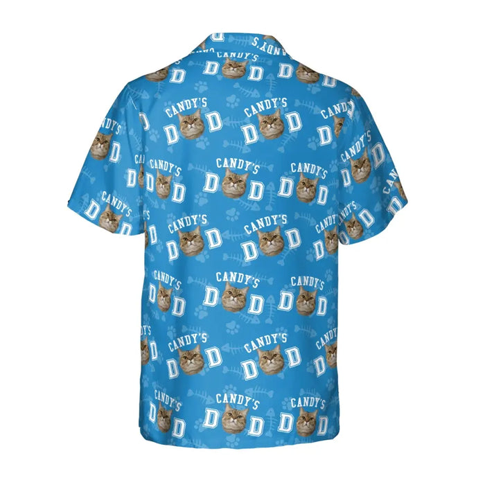 Personalized Cat Dad Hawaiian Shirt, Custom Cat Face Hawaiian Shirt for Men, Cat Lovers