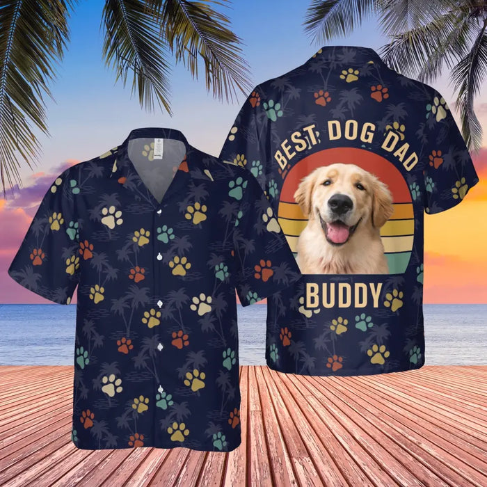 Personalized Best Dog Dad Hawaiian Shirt, Custom Face Hawaiian Shirt for Men, Gift for Dog Dad, Dog Lovers