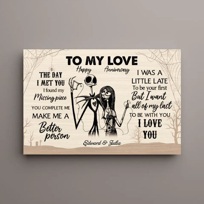 Personalized Gifts Custom Wedding Canvas For Couples, Wedding, Anniversary Gifts - To My Love