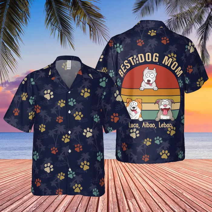 Personalized Best Dog Mom Dog Dad Hawaiian Shirt, Custom Dog Hawaiian Shirt for Men Women, Gift for Dog Lovers