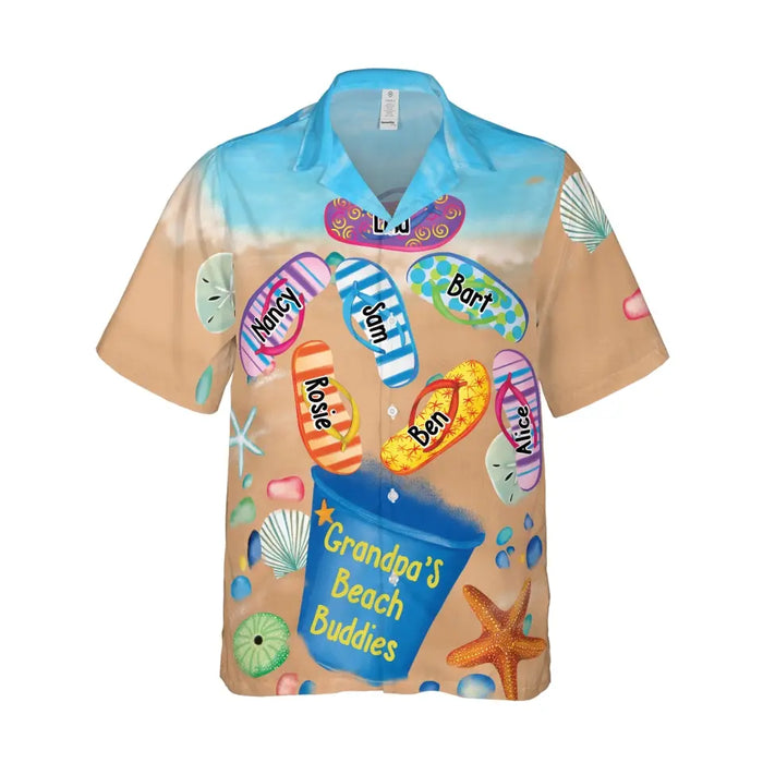 Personalized Grandpa's Beach Buddies Hawaiian Shirt for Men, Gift for Grandpa, Dad, Beach Lovers