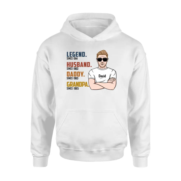 Legend Husband Dad Papa - Personalized Gifts Custom Shirt for Grandpa for Dad