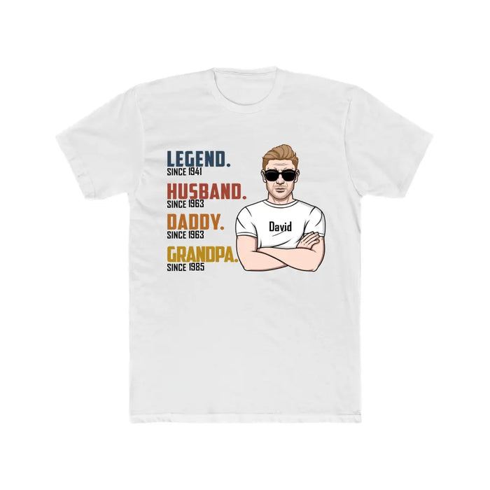 Legend Husband Dad Papa - Personalized Gifts Custom Shirt for Grandpa for Dad