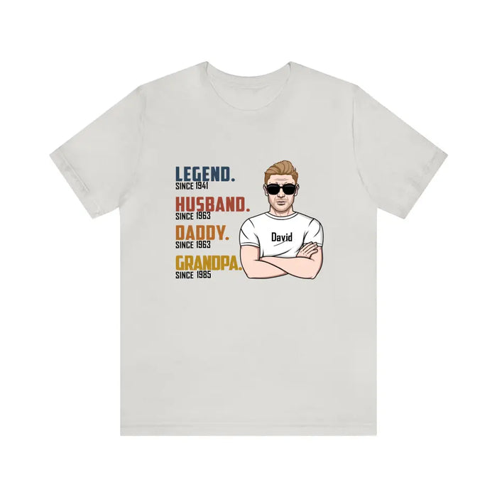 Legend Husband Dad Papa - Personalized Gifts Custom Shirt for Grandpa for Dad