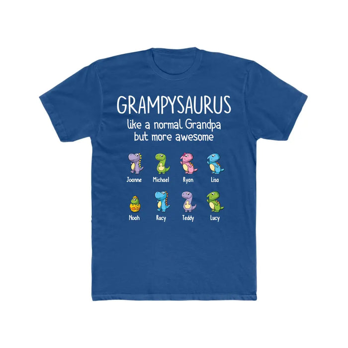 Grampysauru Like A Normal Grandpa But More Awesome - Personalized Grandpa Shirt, Custom Shirt With Their Kids Names, Gifts for Father's Day