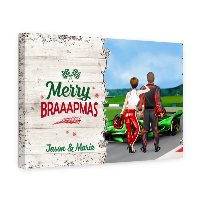 Personalized Canvas, Driving Partner For Life, Racing Couple, Christmas Theme, Christmas Gift For Couples, Racing Fans