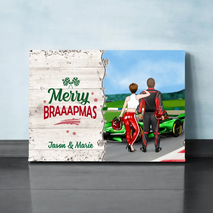 Personalized Canvas, Driving Partner For Life, Racing Couple, Christmas Theme, Christmas Gift For Couples, Racing Fans