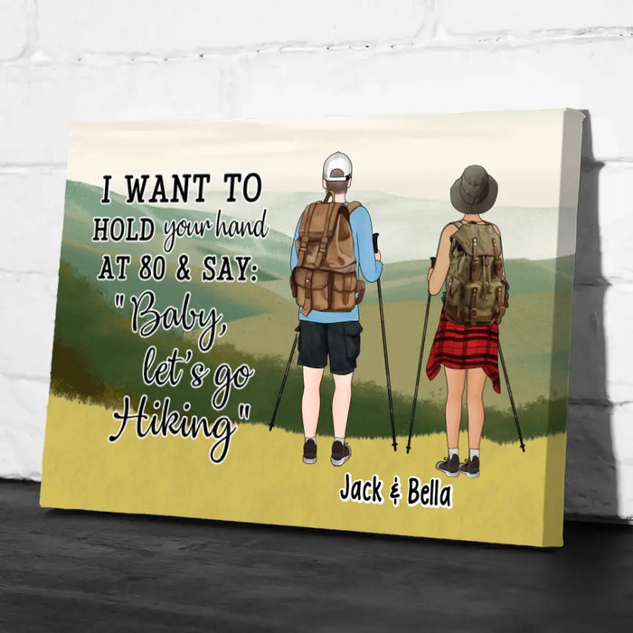 Personalized Canvas, Hiking Partners - Couple And Friends Gift, Gift For Hikers